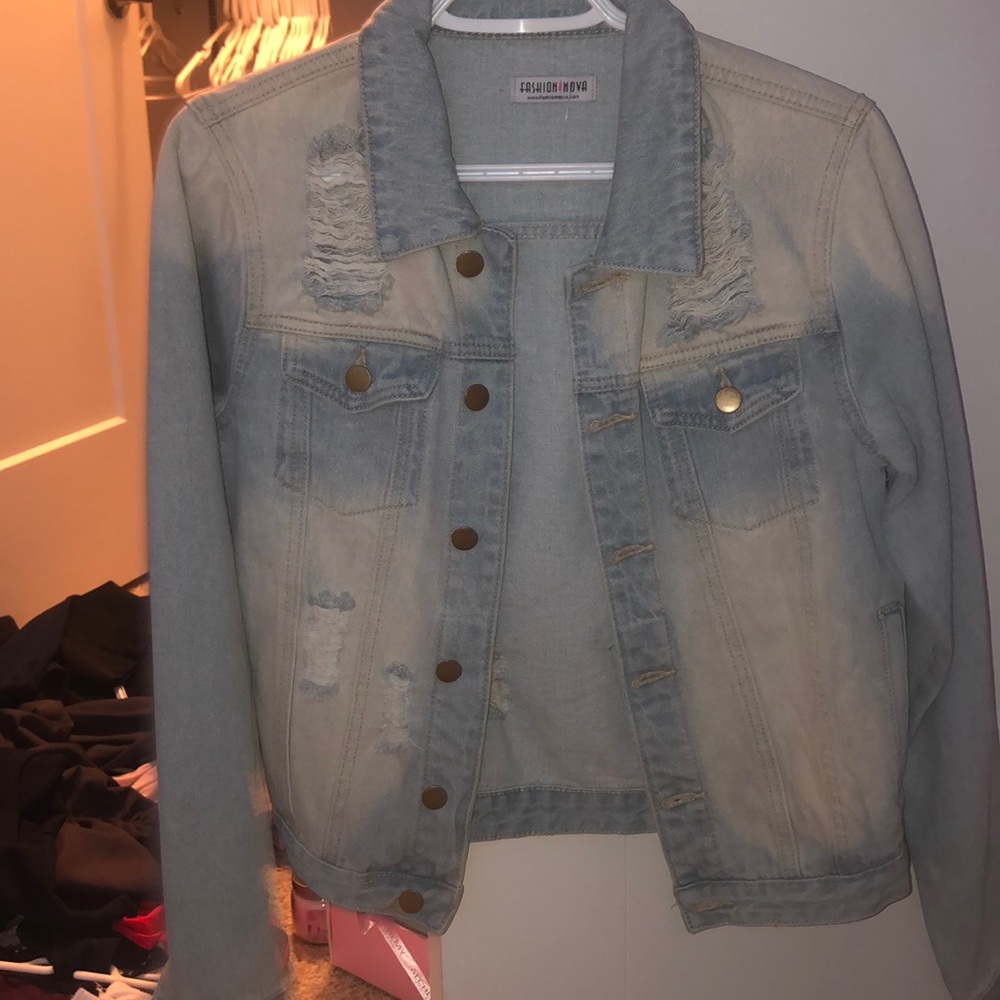 Fashion nova oversized never worn denim jacket